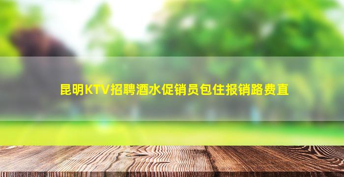 昆明KTV招聘酒水促销员包住报销路费直